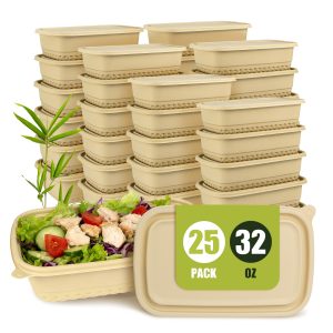 1 32oz Meal Prep Containers, 25Pack(50pcs)